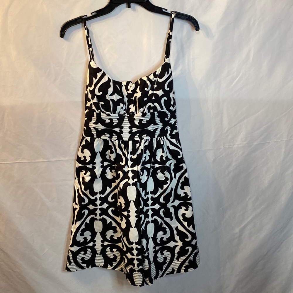Black/White Dress with Straps Size 14